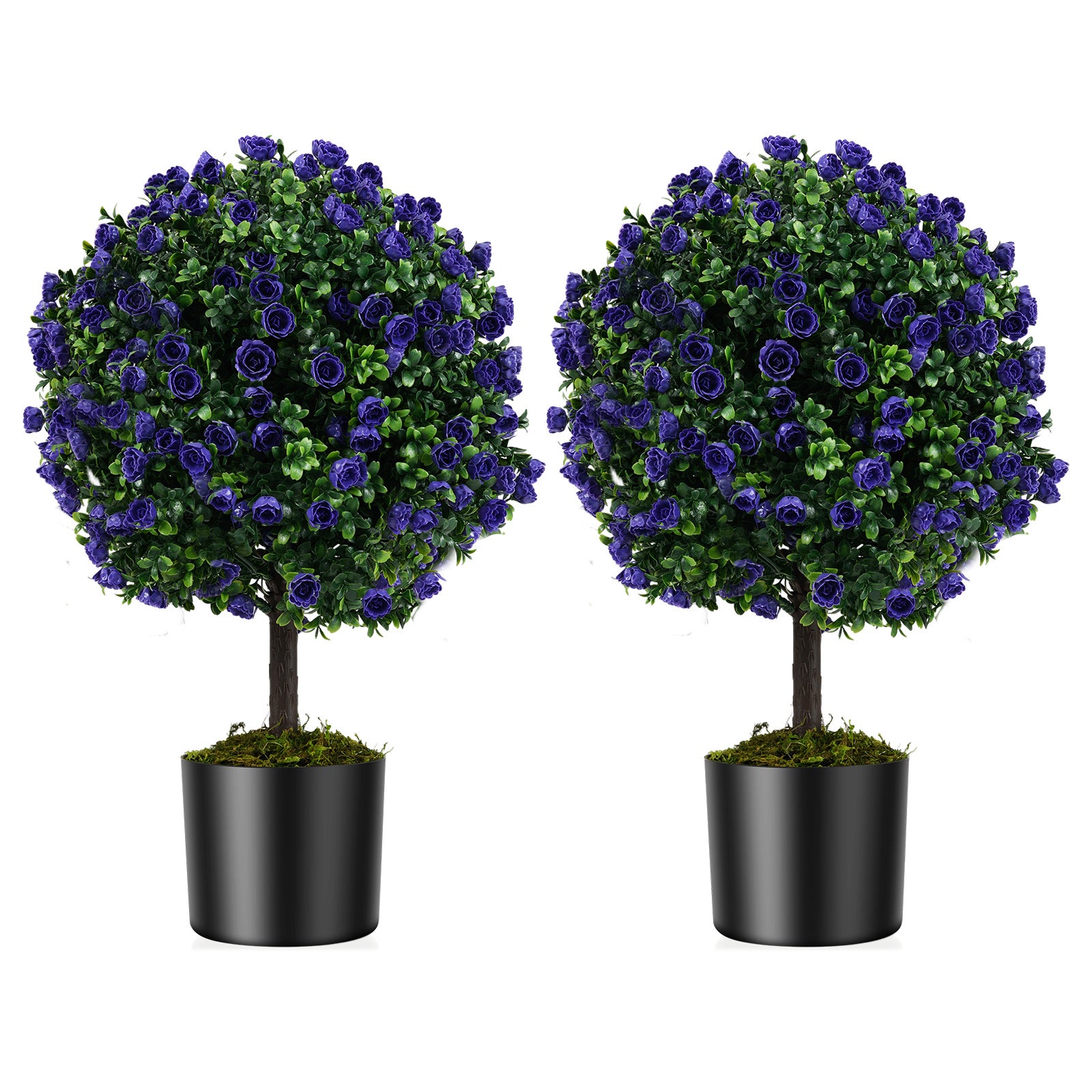 Set di 2 Alberi Artificiali di Alloro per Interni ed Esterni H90 cm con
