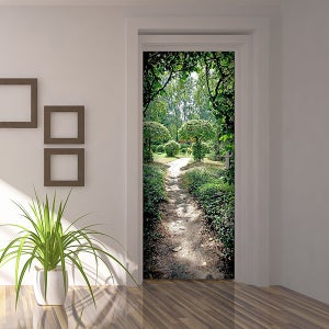 Autocollant De Porte Tulup – Décor « Chaux Et Glace » 75x205 Cm Style Moderne
