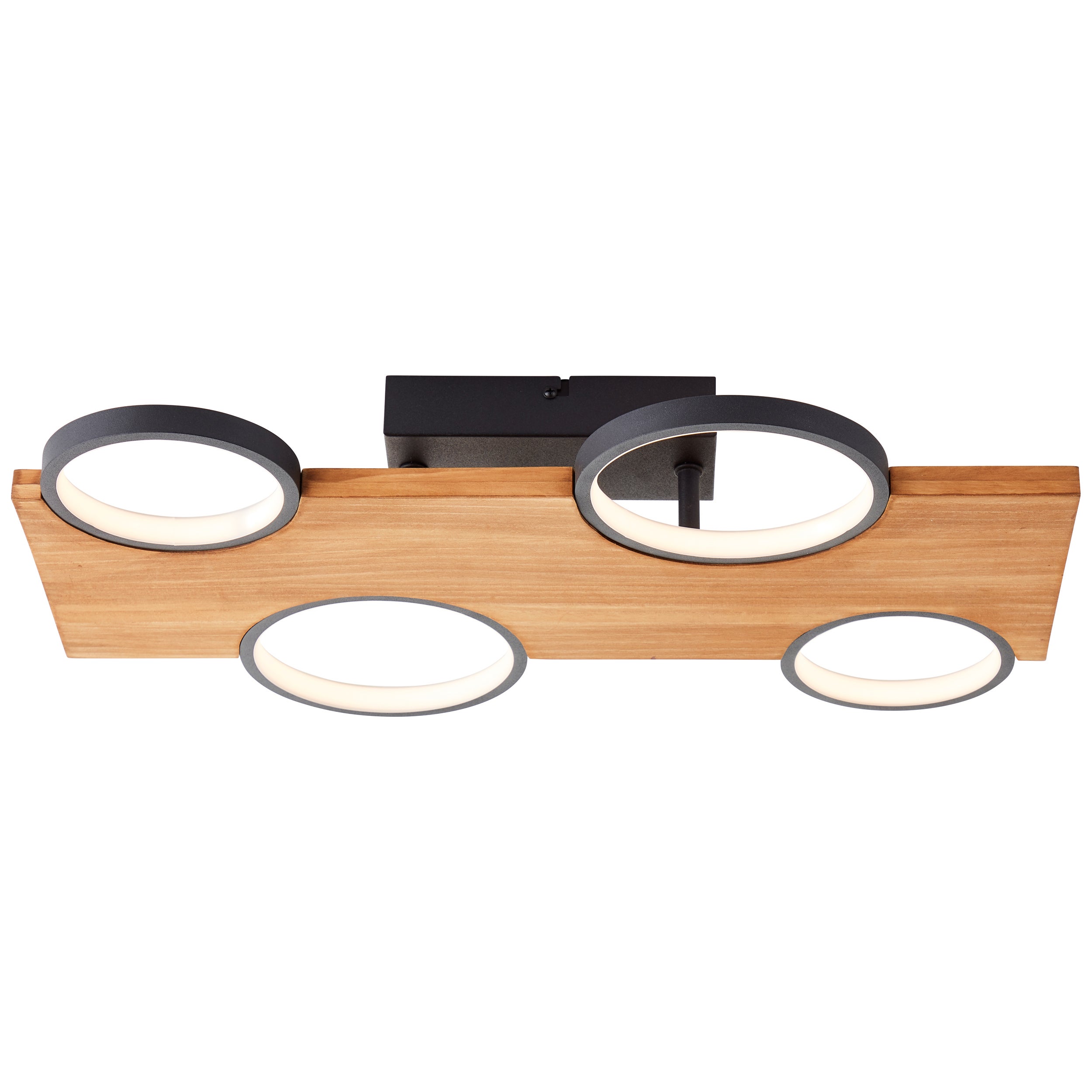 Brilliant lampa sufitowa LED Cheesy 55x35cm matowa czarna/metal drewno/brąz drewno 28W zintegrowana dioda LED - 3