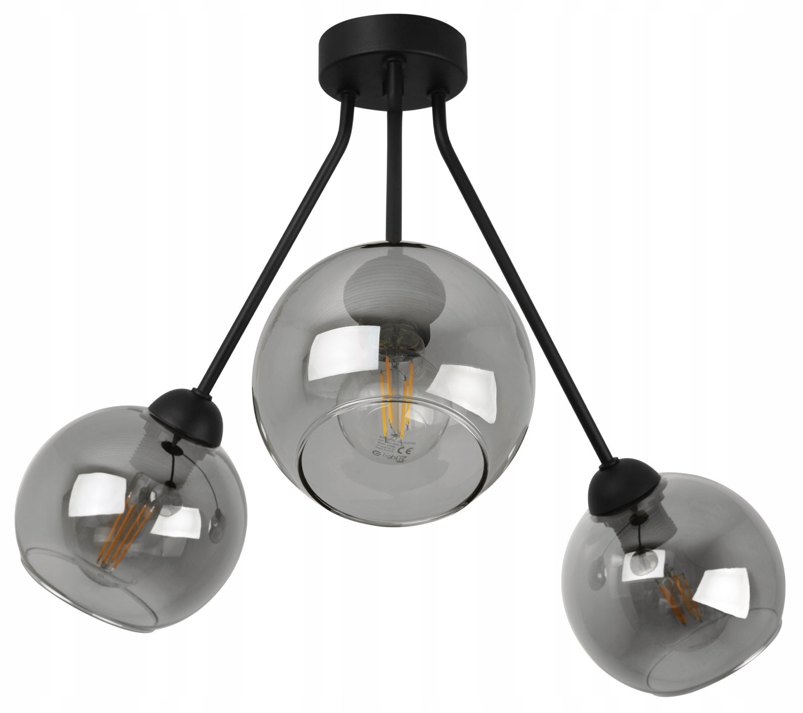 Lampa sufitowa wisząca modern 3xE27 klosz kula mix grafitowa Light Home LH
