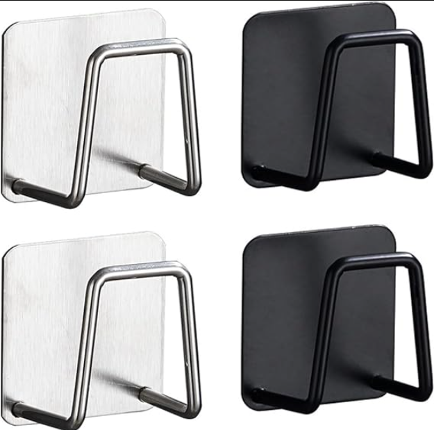 Zestaw 4 samoprzylepnych uchwytów ze stali nierdzewnej, nie wymaga wiercenia