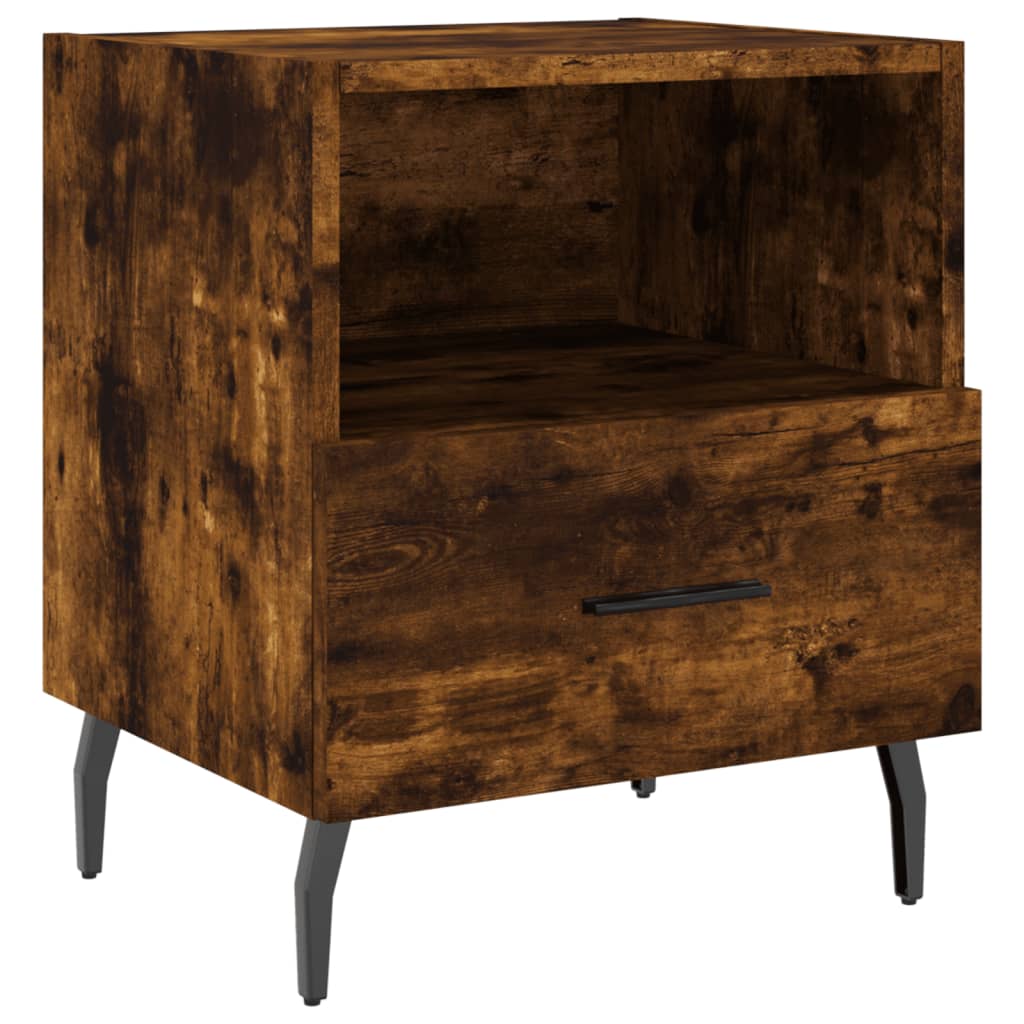 Maison Exclusive - Tables de chevet 2pcs chêne fumé 40x35x47,5cm bois d’ingénierie - 6