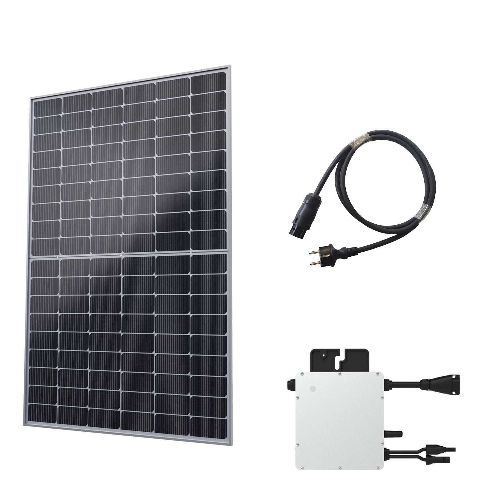 Kit Solaire 455Wc Plug & Play - Panneau Bifacial DMEGC + Micro-onduleur Hoymiles Wi-Fi - Installation Facile Au Sol, Pas De Travaux