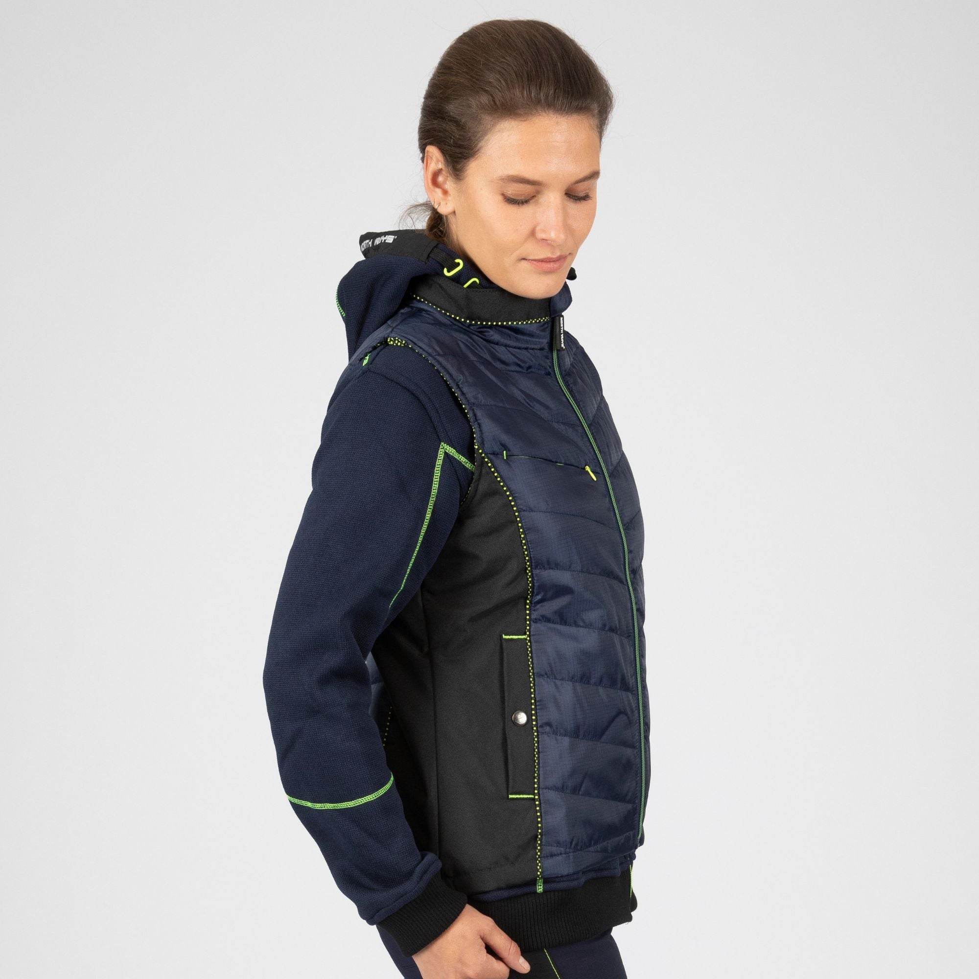 CONSTANCE - DOUDOUNE SANS MANCHES DE TRAVAIL - 1575 Marine , Jaune fluo 3XL - 4