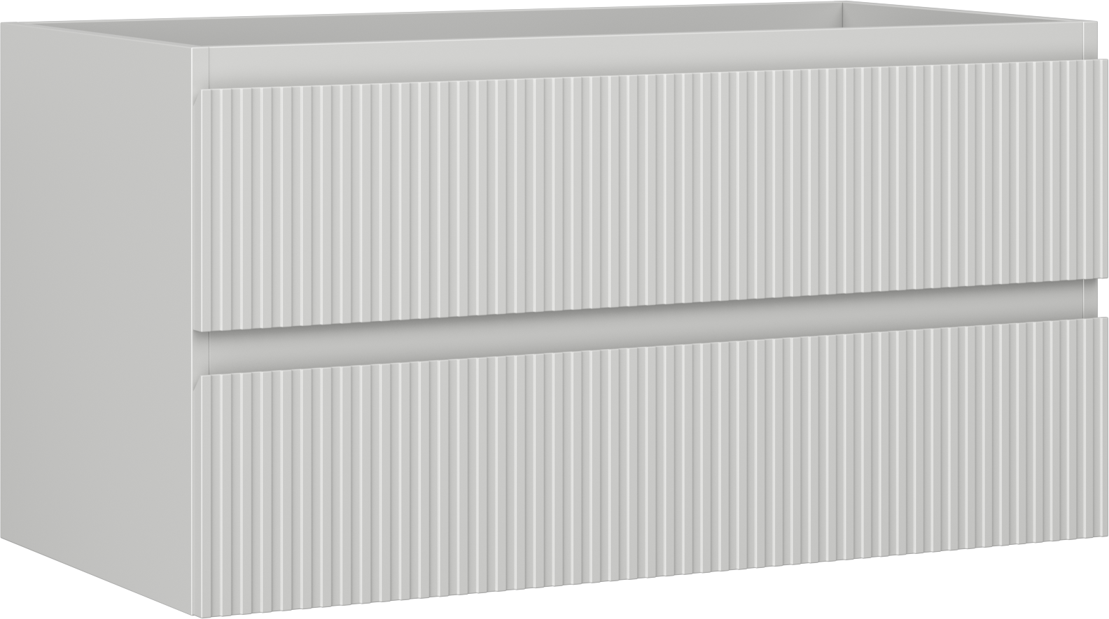 Mexen Rivel szafka łazienkowa podumywalkowa 90 cm, 2 szuflady, ryflowana , szara mat - 91A20-09047-2-BFF62