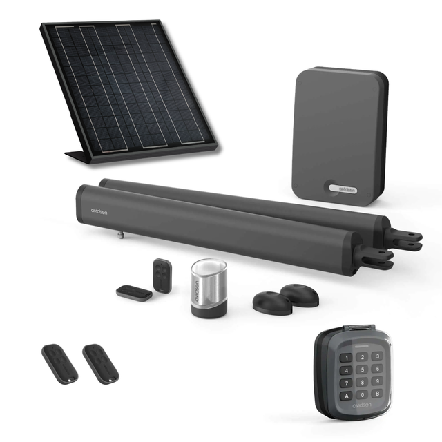 Motorisation solaire pour portail à battants + digicode - Moteur à vérins - Teha 410