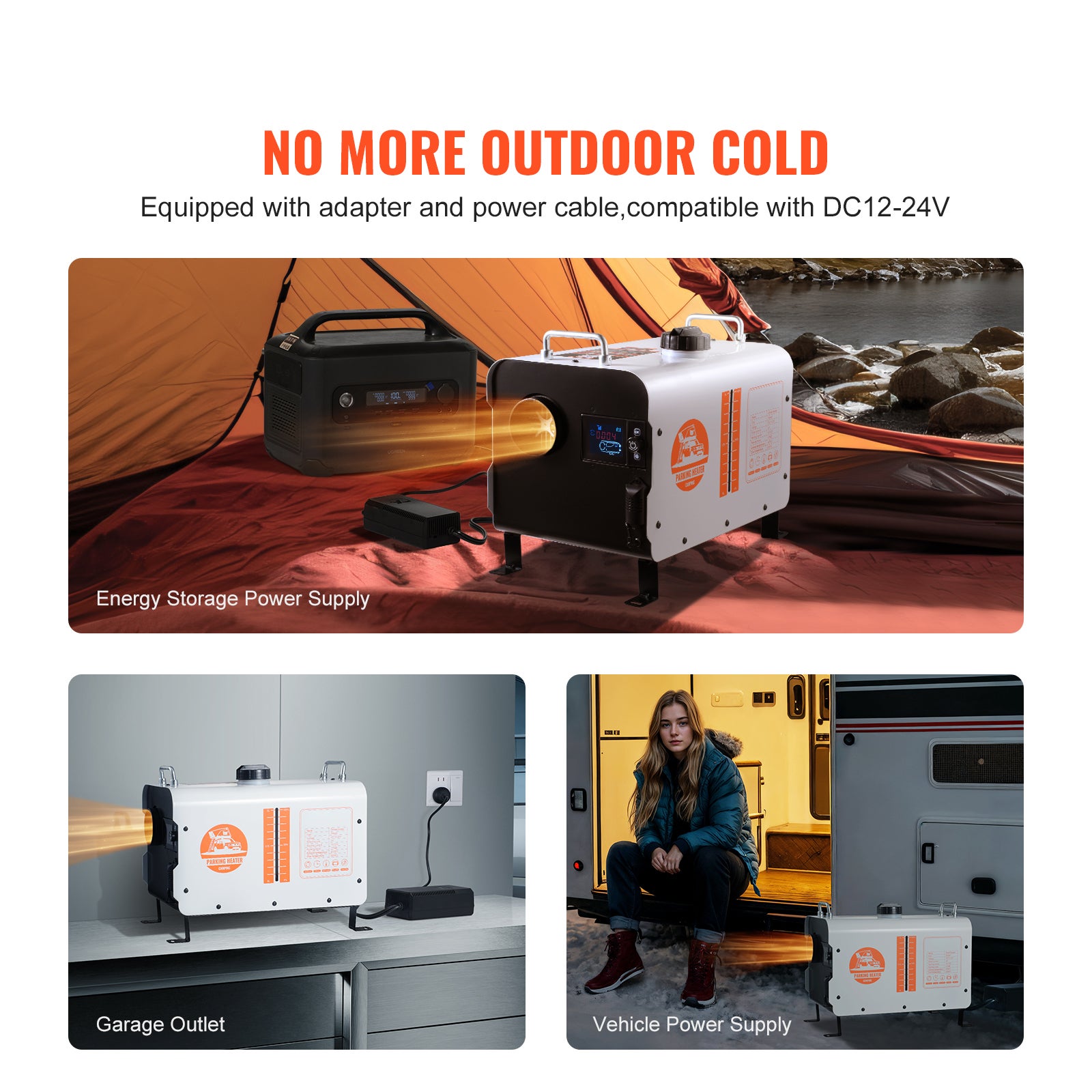 Chauffage diesel 8 KW,SucceBuy chauffage d'air portable tout-en-un 12 V/24 V avec application Bluetooth,télécommande,écran d'affichage,alarme CO - 4