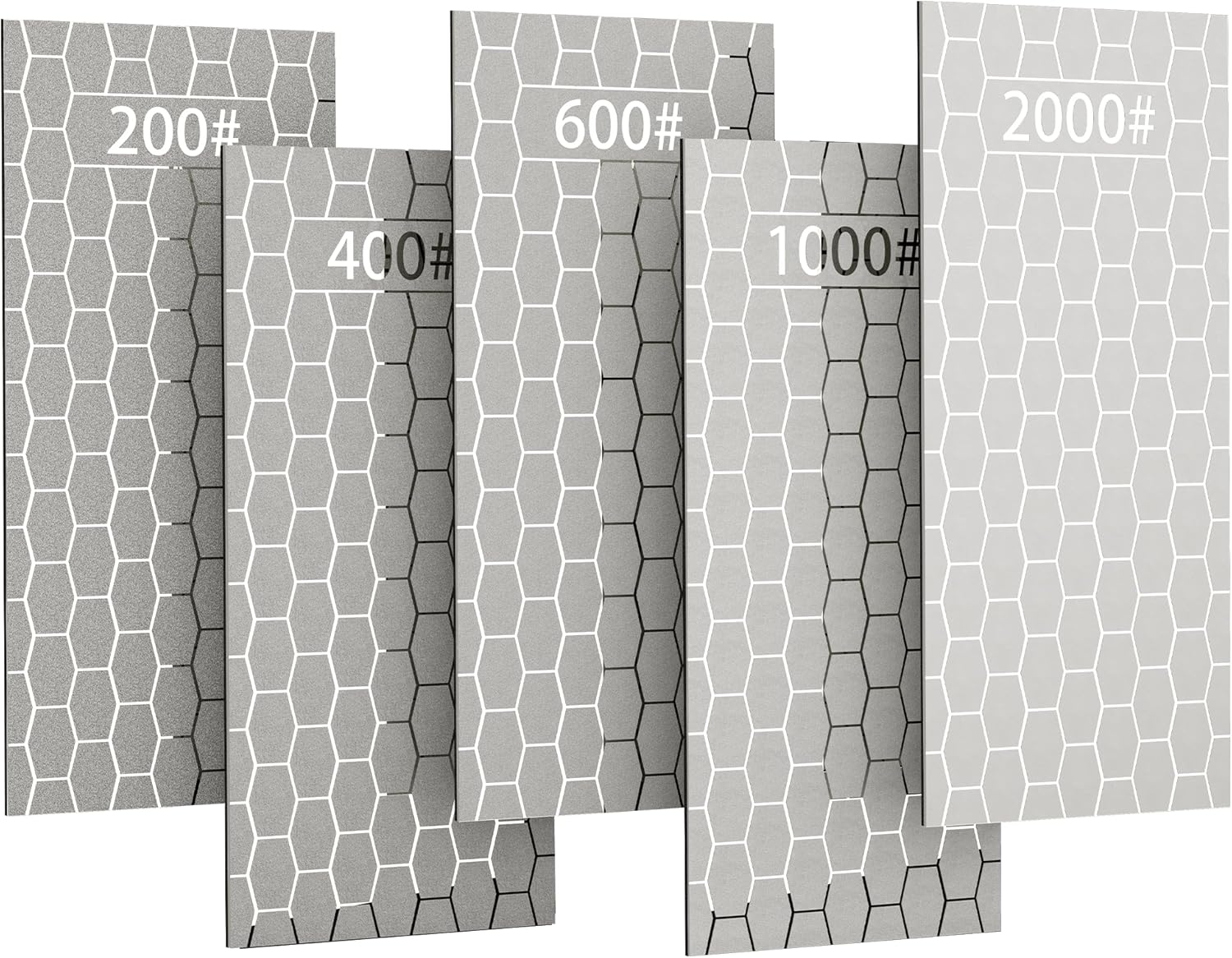 Lot De 4 Pierres à Aiguiser Diamant Nid D’Abeille – Grains 400/600/1000/1200 – Acier Inoxydable