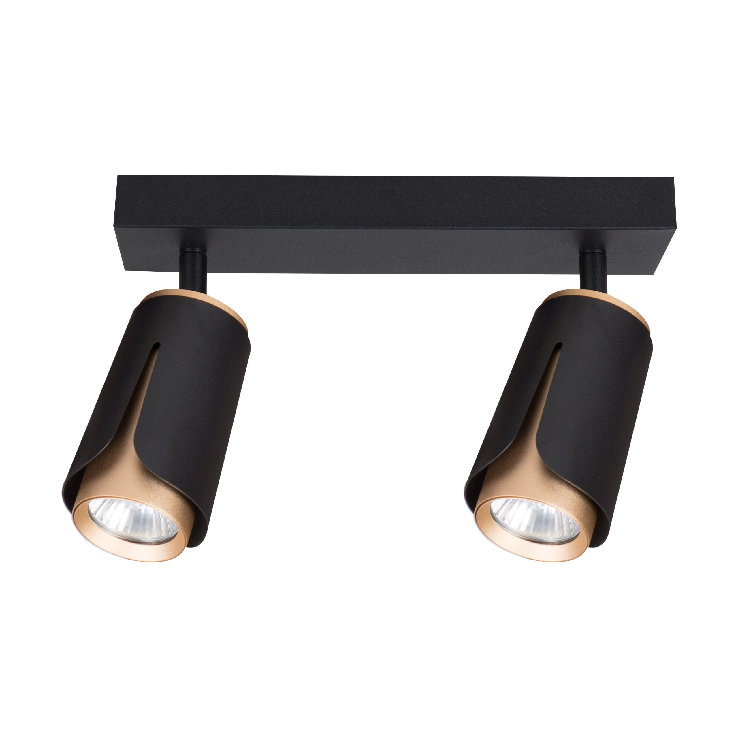 Kinkiet podwójny lampa GU10 LED ruchomy do wewnątrz czarno-złoty XUDO