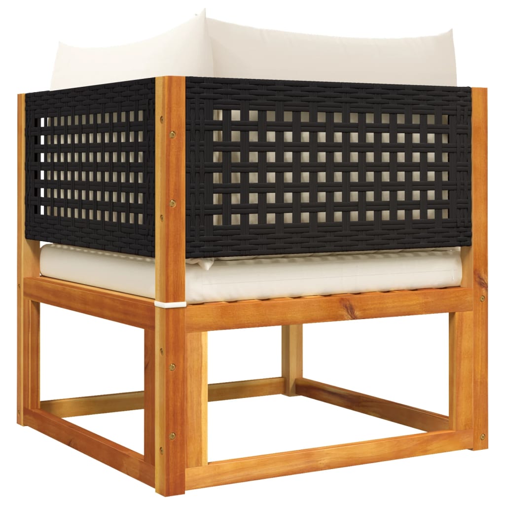 Maison Exclusive - Ensemble de canapés de jardin 3 pièces avec coussins en bois d'acacia et rotin - 8