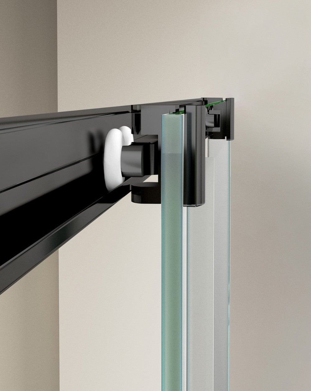 Box doccia rettangolare angolare scorrevole 2 porte 2 fisse | Vetro anticalcare da 5 mm | Profilo nero 150 cm (adattabile 146,5-148,5 cm) x 80 cm - 3