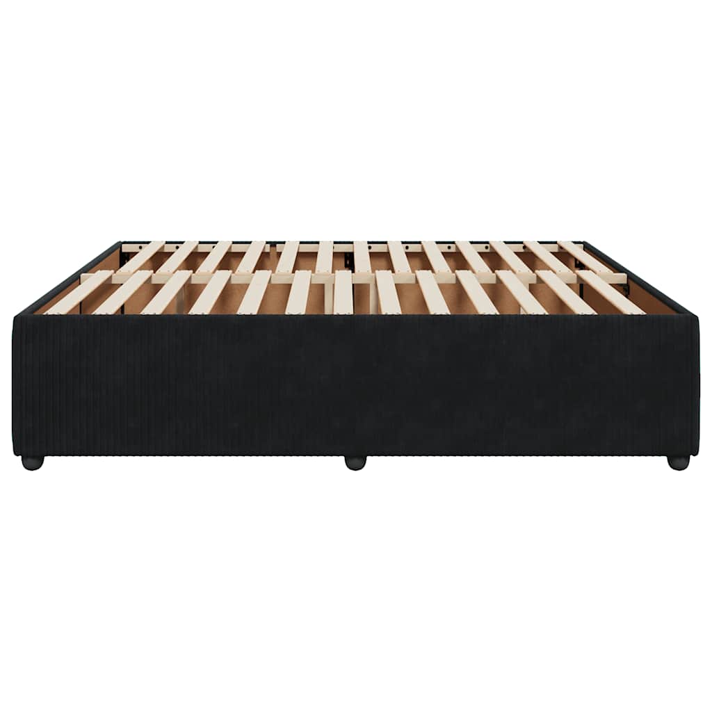 Cadre de lit sans matelas noir 200 x 200 cm en velours - 5