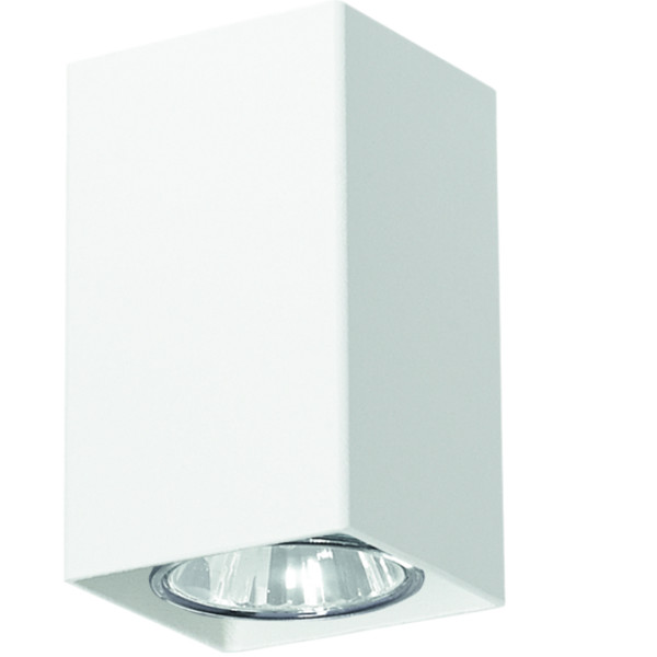 Reflektor sufitowy spot natynkowy Nero kwadratowy biały 1xGU10x40W wym: 6 x 6 cm metal Lampex