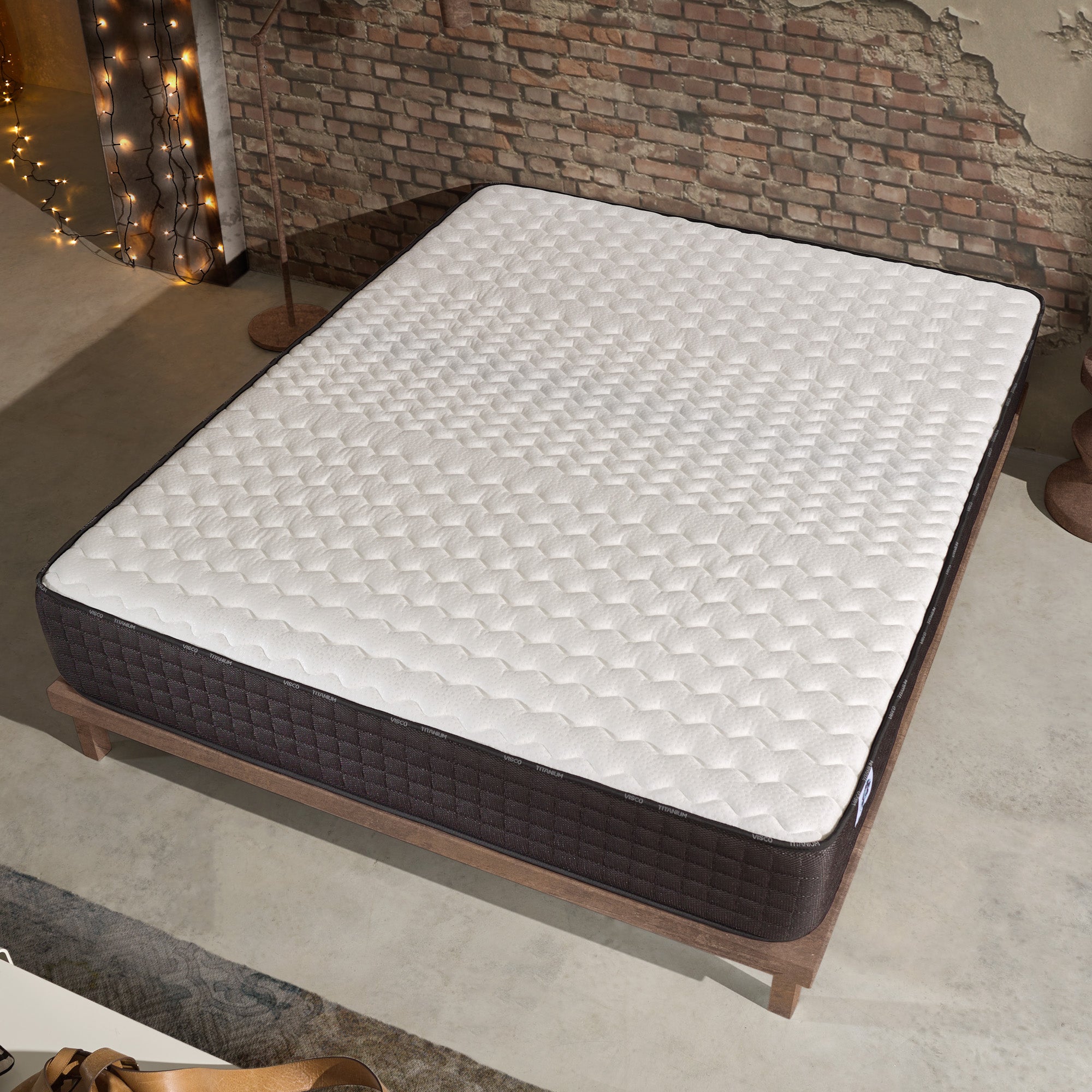 Matelas Titanium 150x200 cm - Mousse à mémoire de forme HR - Blue Latex - Très épais 30 cm - 7 Zones - Respirant - Hypoallergénique - 3
