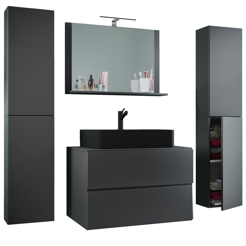 umywalka do mebli łazienkowych Lendas Antracyt W. 150 x S. 147 x G. 52 cm