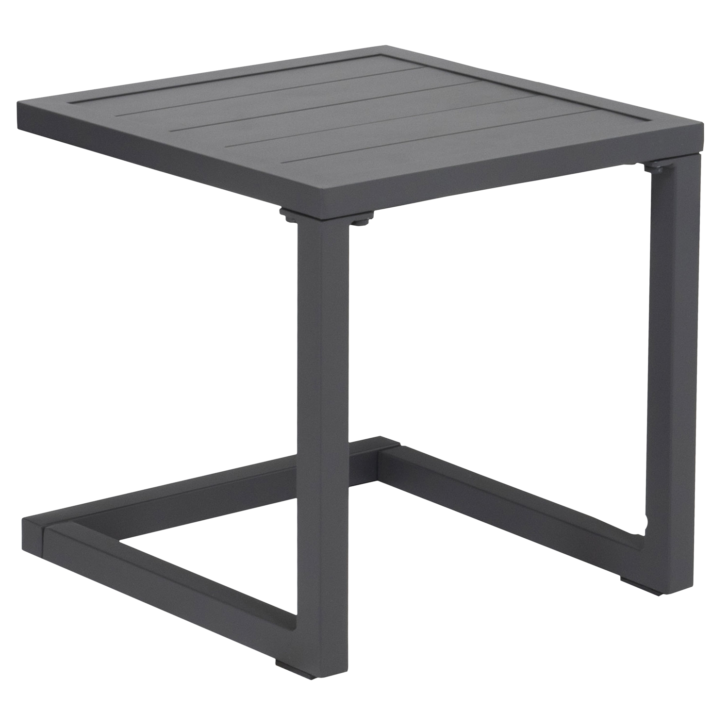 Set bain de soleil et table d'appoint gris textilène et aluminium BARBADOS - 9