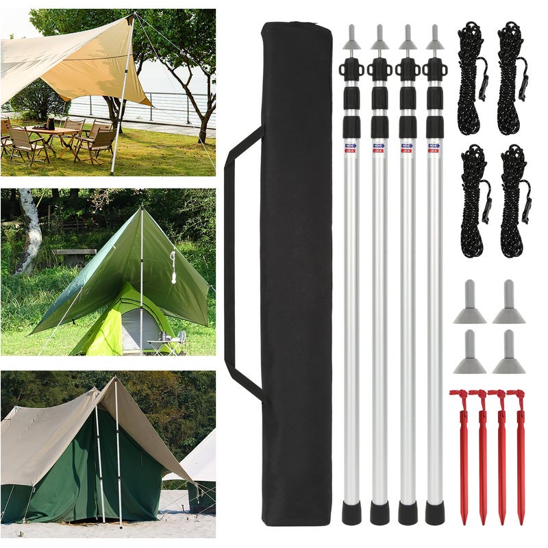 Kit De Mâts Pour Tente Highlander – 7 Sections Filetées De 7,9 Mm X 4 M, Réglables à La Taille Souhaitée