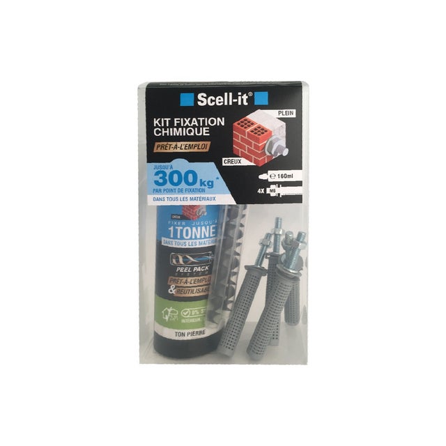 Kit di tenuta chimica M6 Aste in acciaio inox Garanzia a vita SCELL-IT Resistenza fino a 300Kg