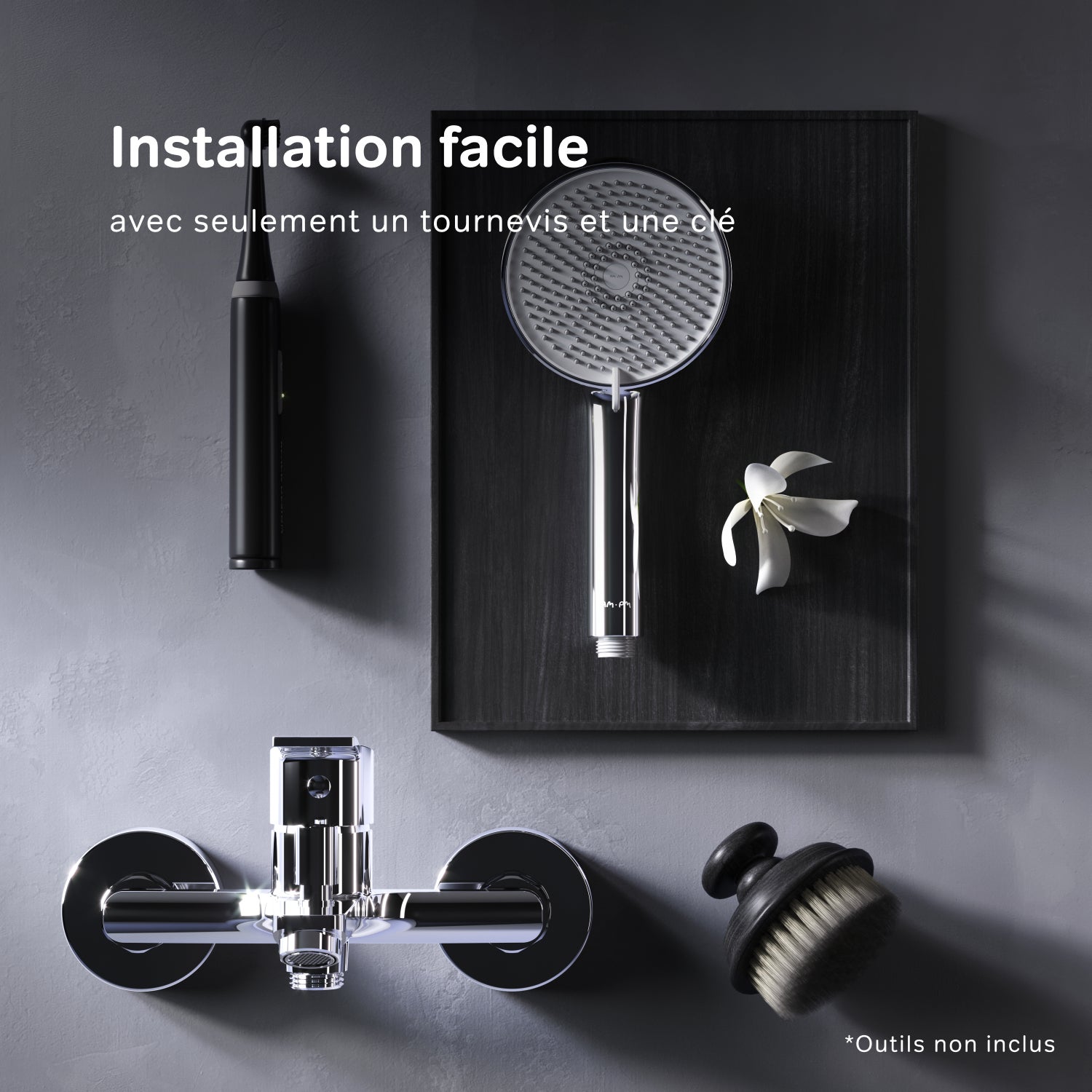 Mitigeur de baignoire mécanique Robinet salle de bain, mitigeur de bain, Chromé,Hit F8Y10000 AM.PM - 7