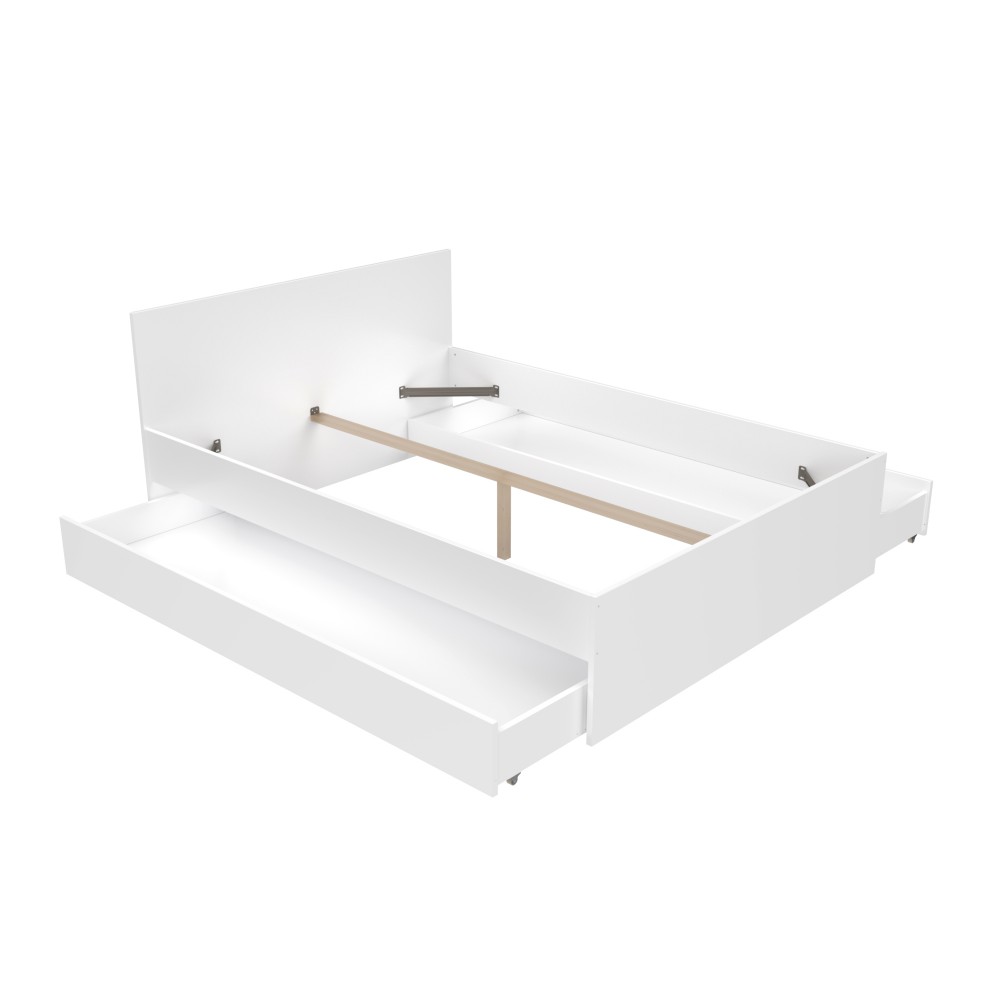 Lit 140x200 inclus 2 tiroirs Oslo Blanc - 4