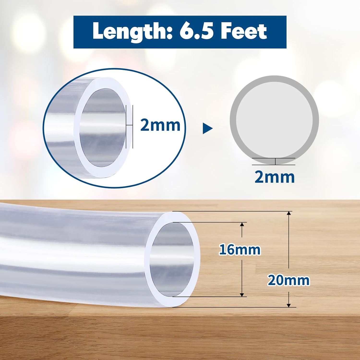Tuyau En PVC 8mm Intérieur - 20m - Flexible Pour Aquarium, Carburant, Condensation - Haute Qualité