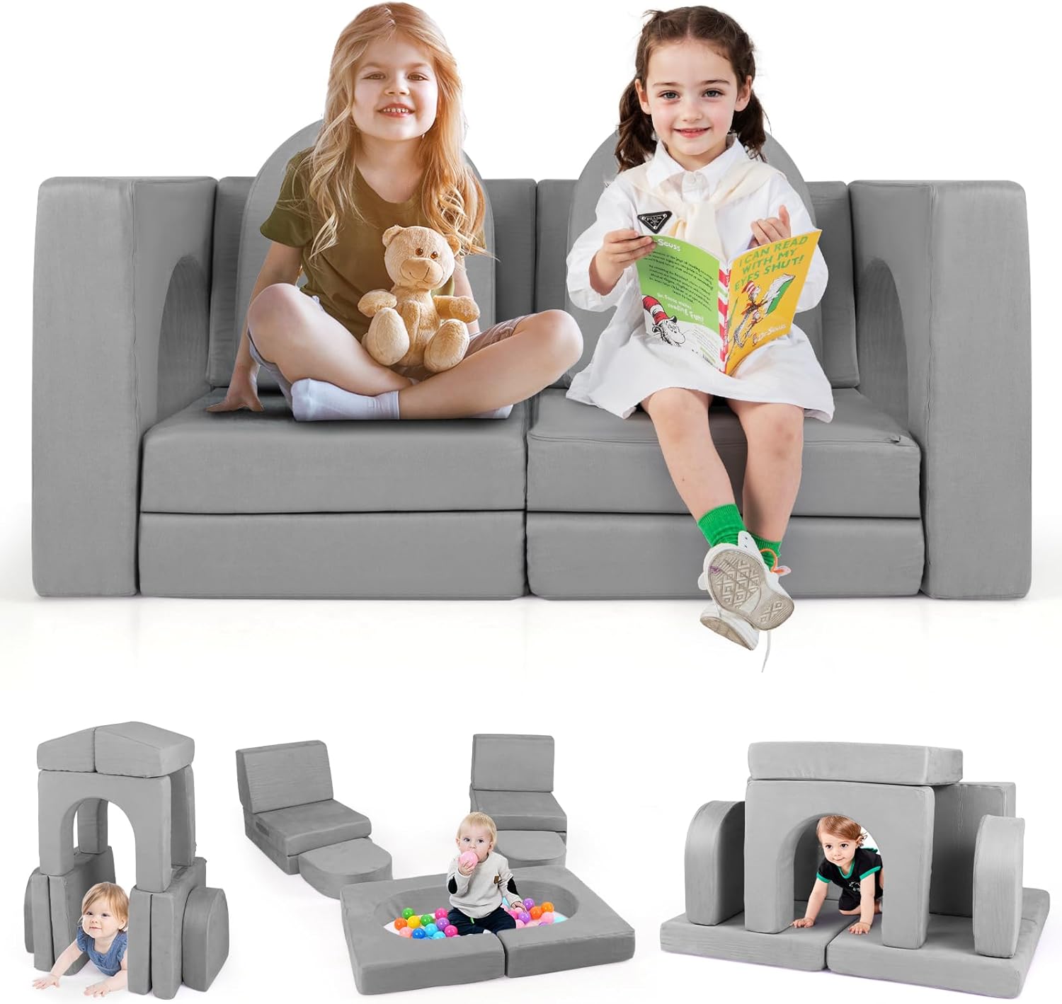 Millybo Divano Bambini Divano Gioco 3 In 1 Millybo Per Bambini - Letto, Divano E Area Giochi