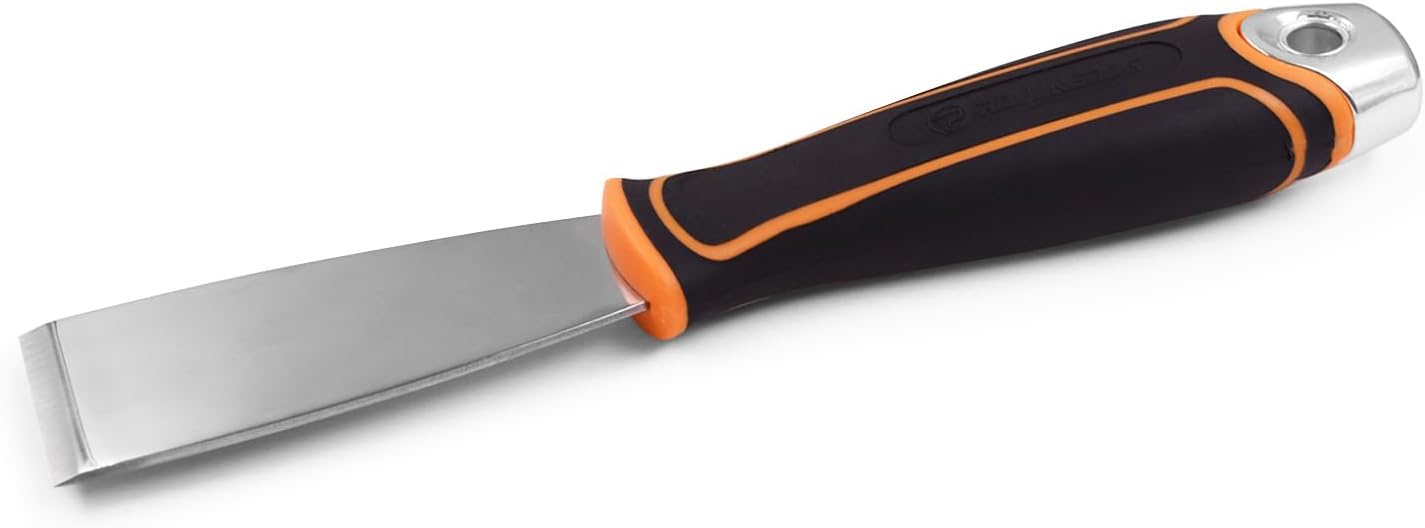 Skrobak do farby ze stali nierdzewnej 1,5", narzędzie do usuwania płyt gipsowo-kartonowych, z ergonomicznym gumowym uchwytem