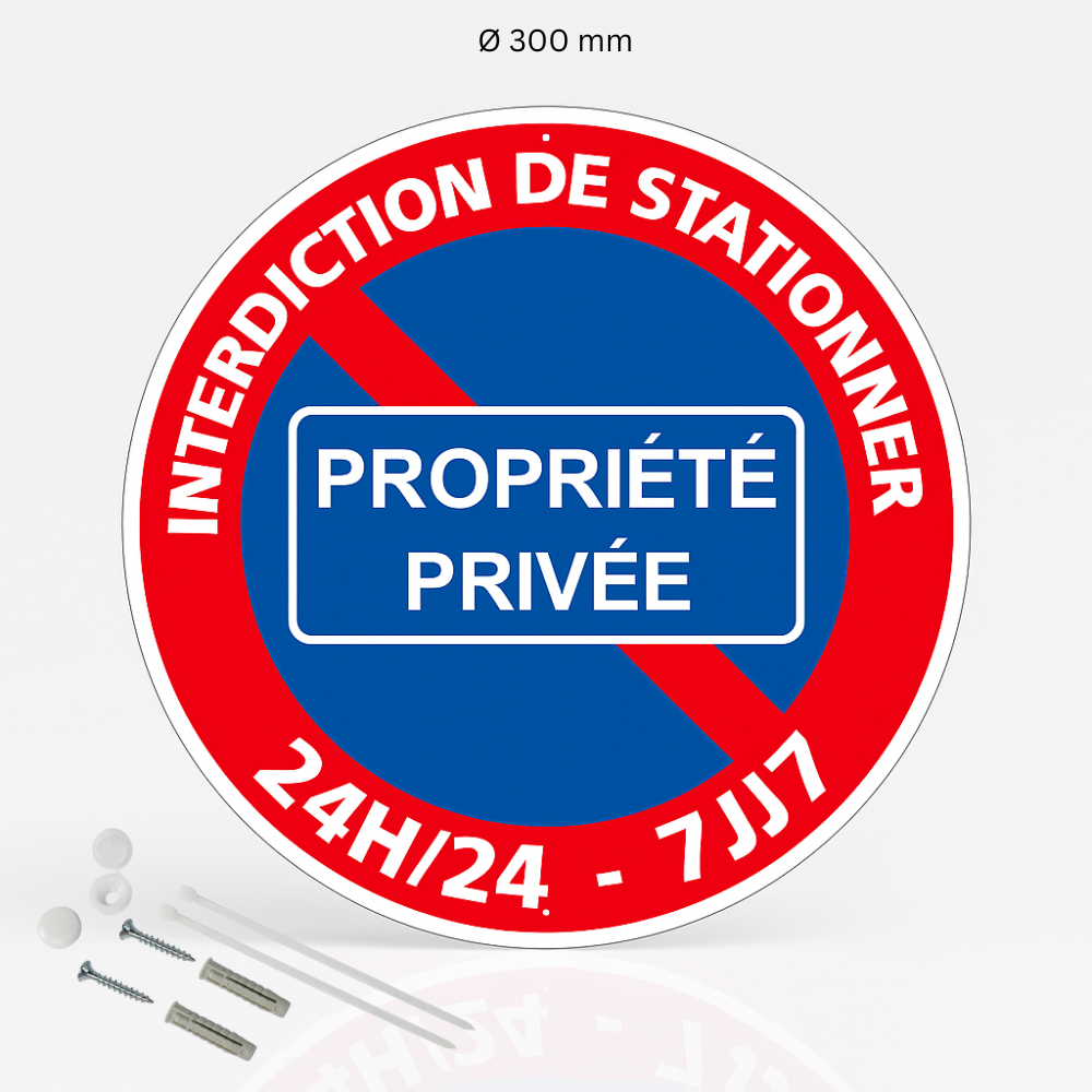 Aua Signaletique Schild „Parkverbot Privatgrund“ – 450 Mm, PVC 1,5 Mm Oder Aluminium Dibond