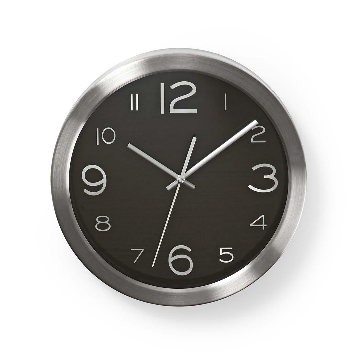 Nedis Orologio Da Parete | Diametro: 300 Mm | Acciaio Inossidabile Argento 30 Cm Orologio Da Parete 32081657