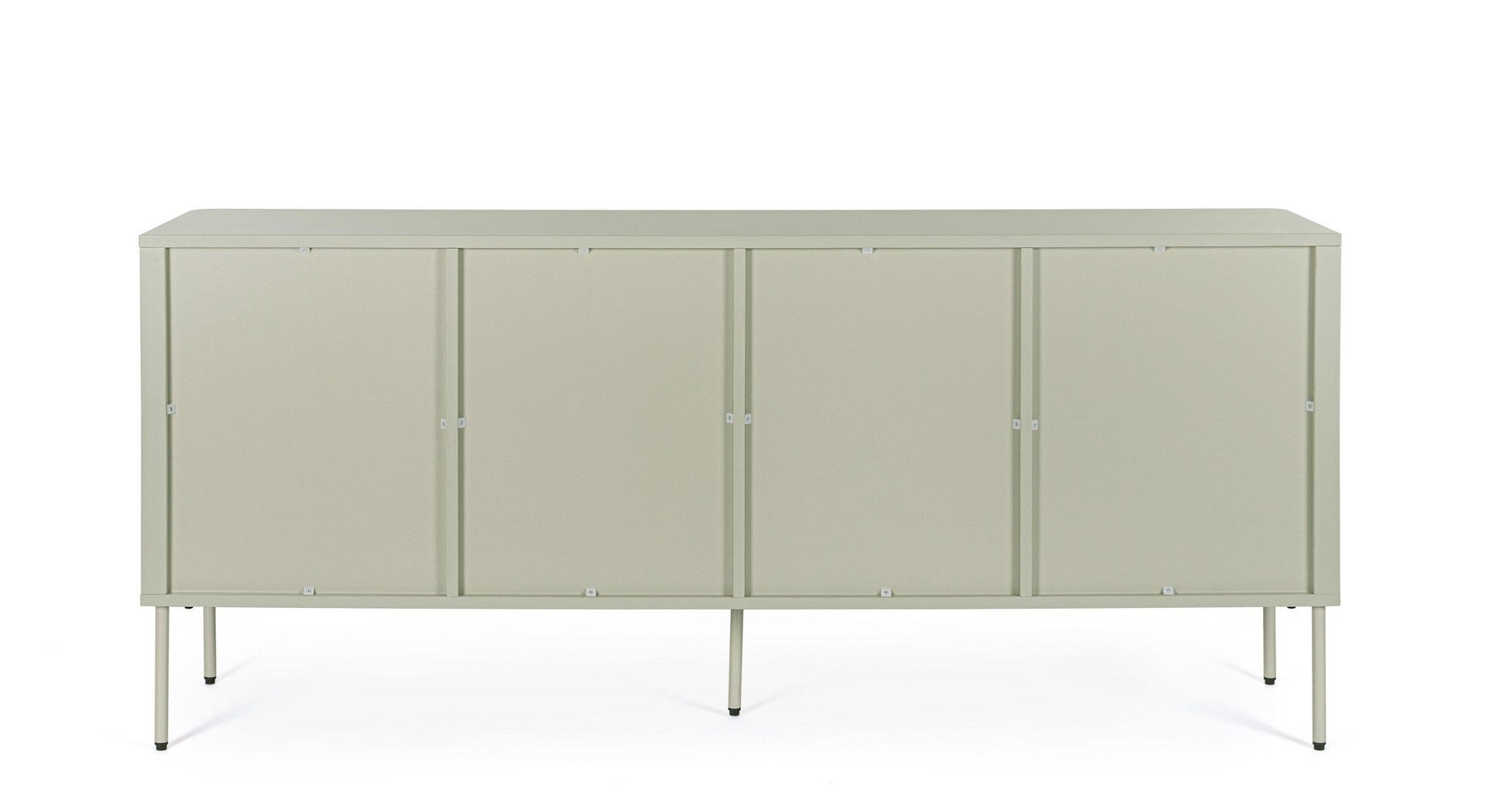 Buffet en acier, 4 portes, revêtement en papier, 170 × 40 × 75 cm, gris ...