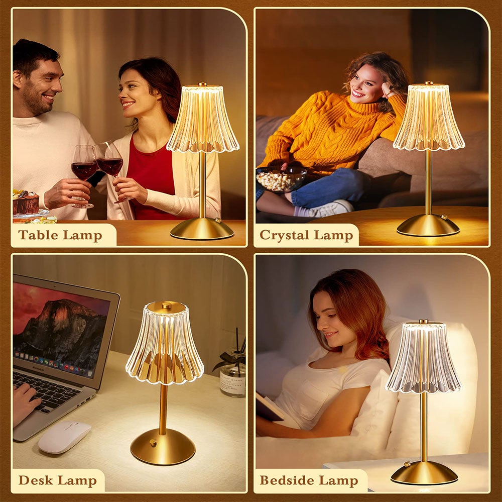 Lampe de chevet 3 couleurs, lampe de chevet à intensité variable, lampe de table sans fil, lampe rechargeable - 7