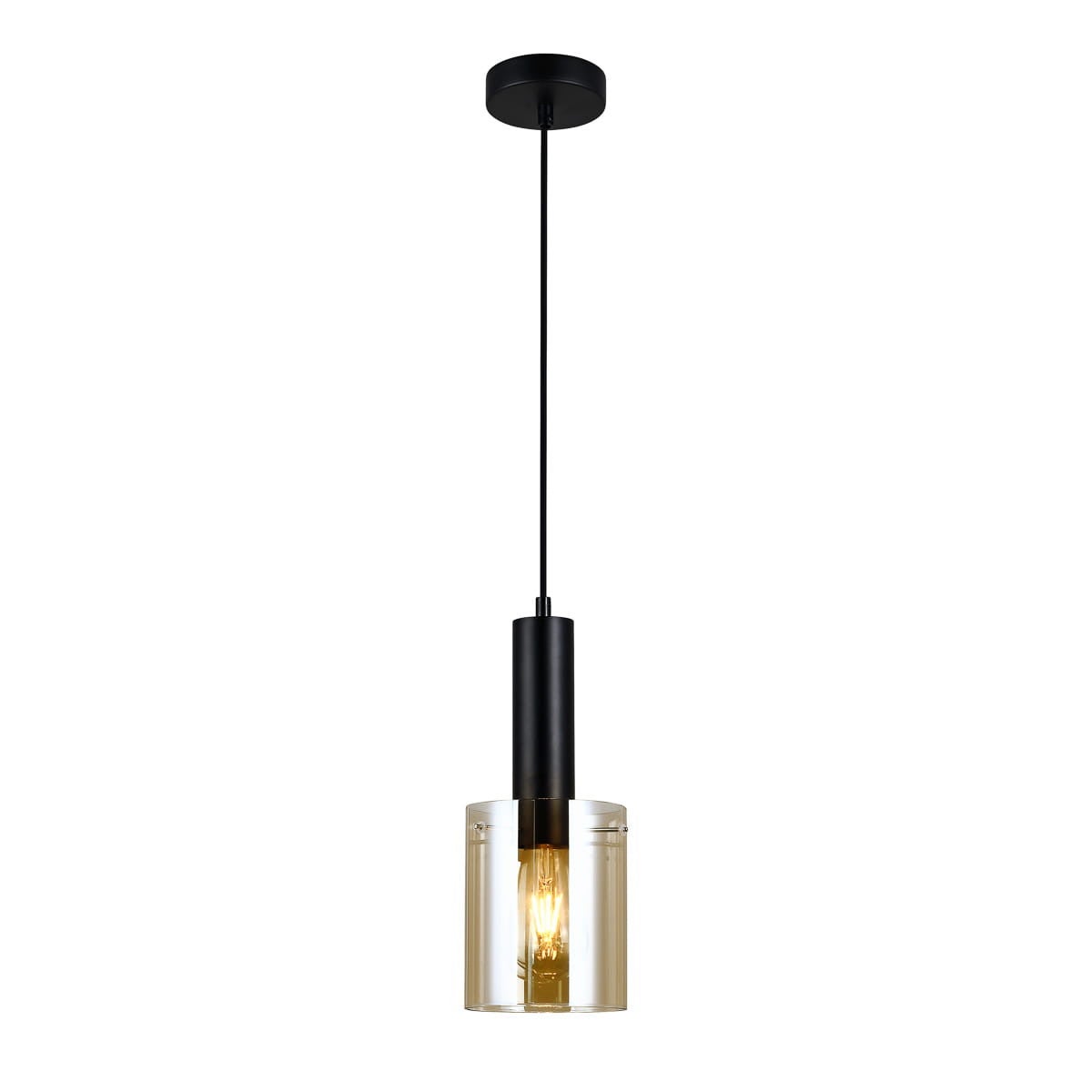 Lampa wisząca Sardo czarno-złota 1xE27x40W szkło wym:107x13x13cm IP20 Italux