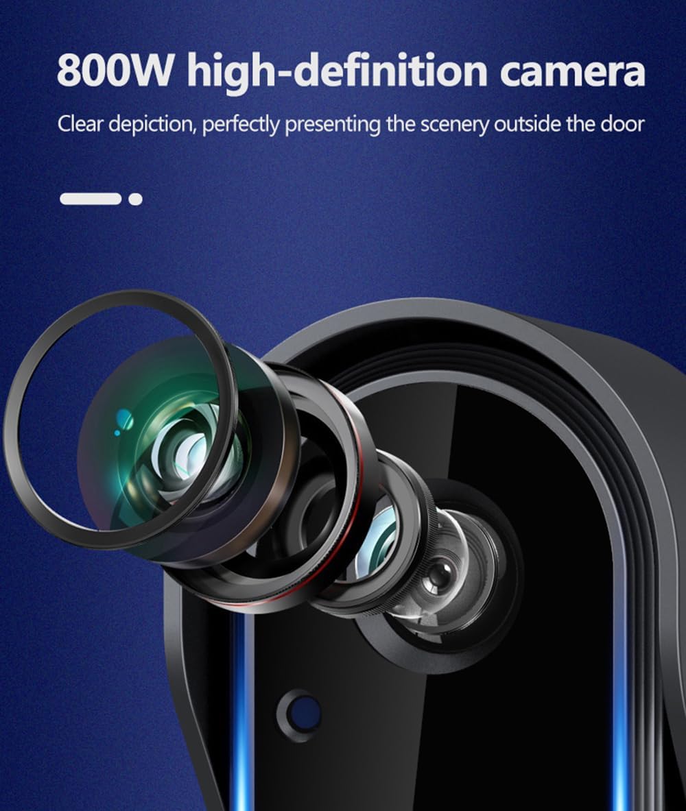 Sonnette Vidéo Sans Fil Extérieure Étanche IP65 - Caméra 1080P HD 170° avec Écran IPS 4.3