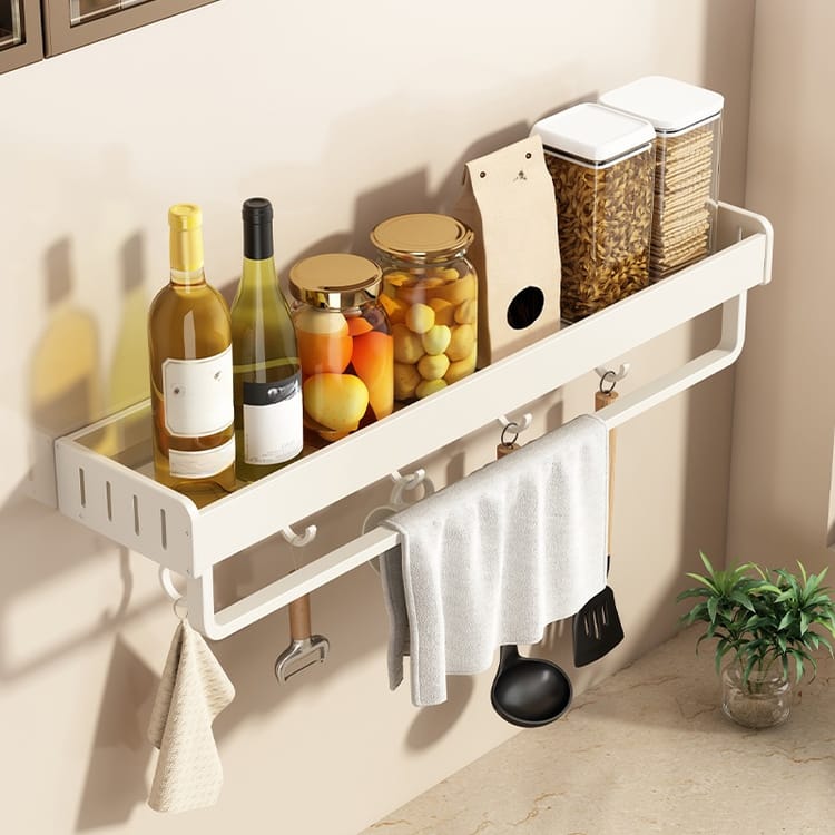 YunNasi Mensola da Cucina Porta Spezie per Cucina da Parete Portaspezie Mensola Metallo Sottolavello Mensole Porta Barattoli Cucina, (Argento, 20cm