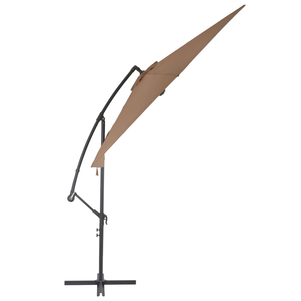 Parasol en porte-à-feux avec poteau en aluminium 300cm Taupe - 3