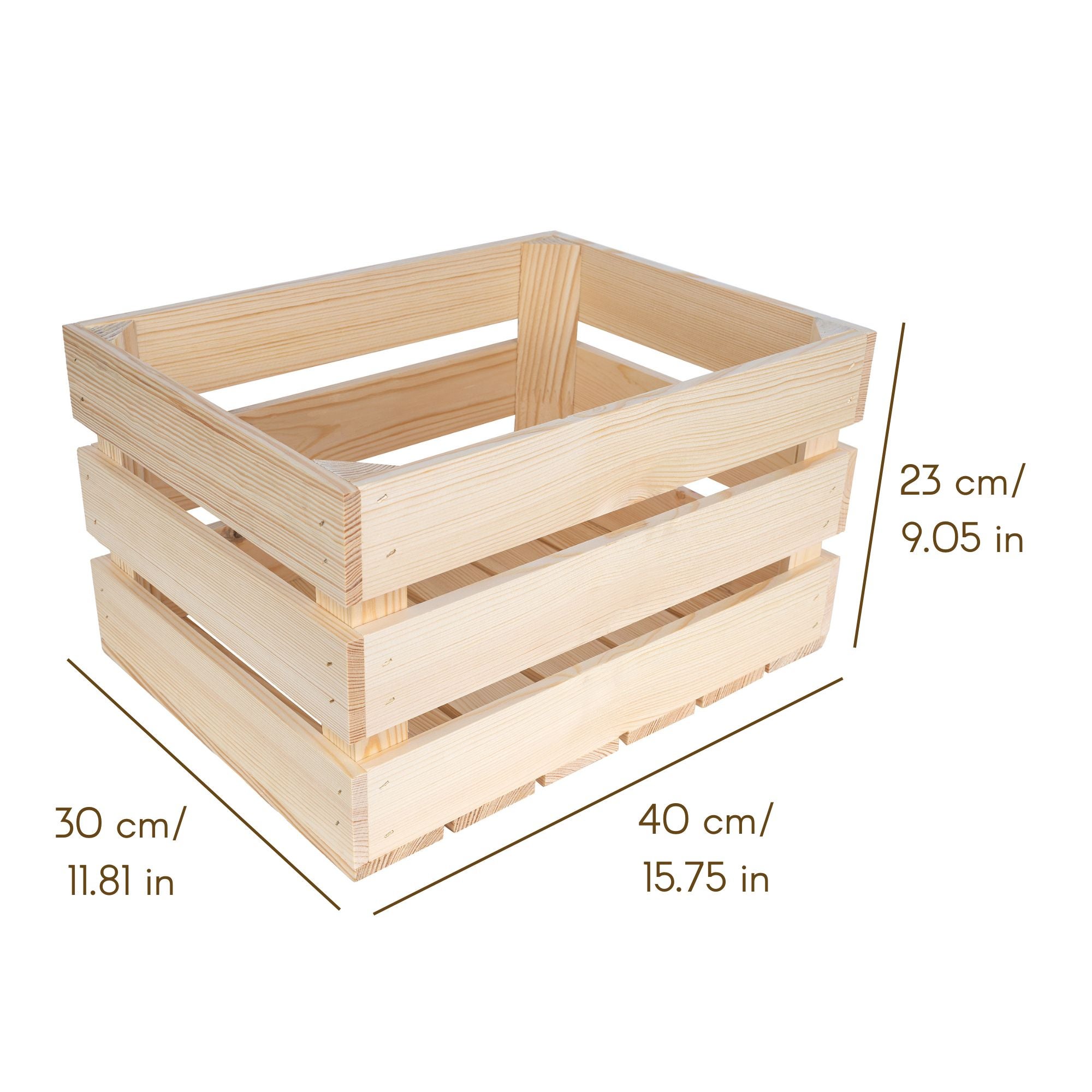 Creative Deco Caisse en Bois Naturel 40 x 30 x 23 cm | Caisse Rangement Bois | Caisse en Bois Vintage | Caisse en Bois Rangement | Boite Decoration - 6