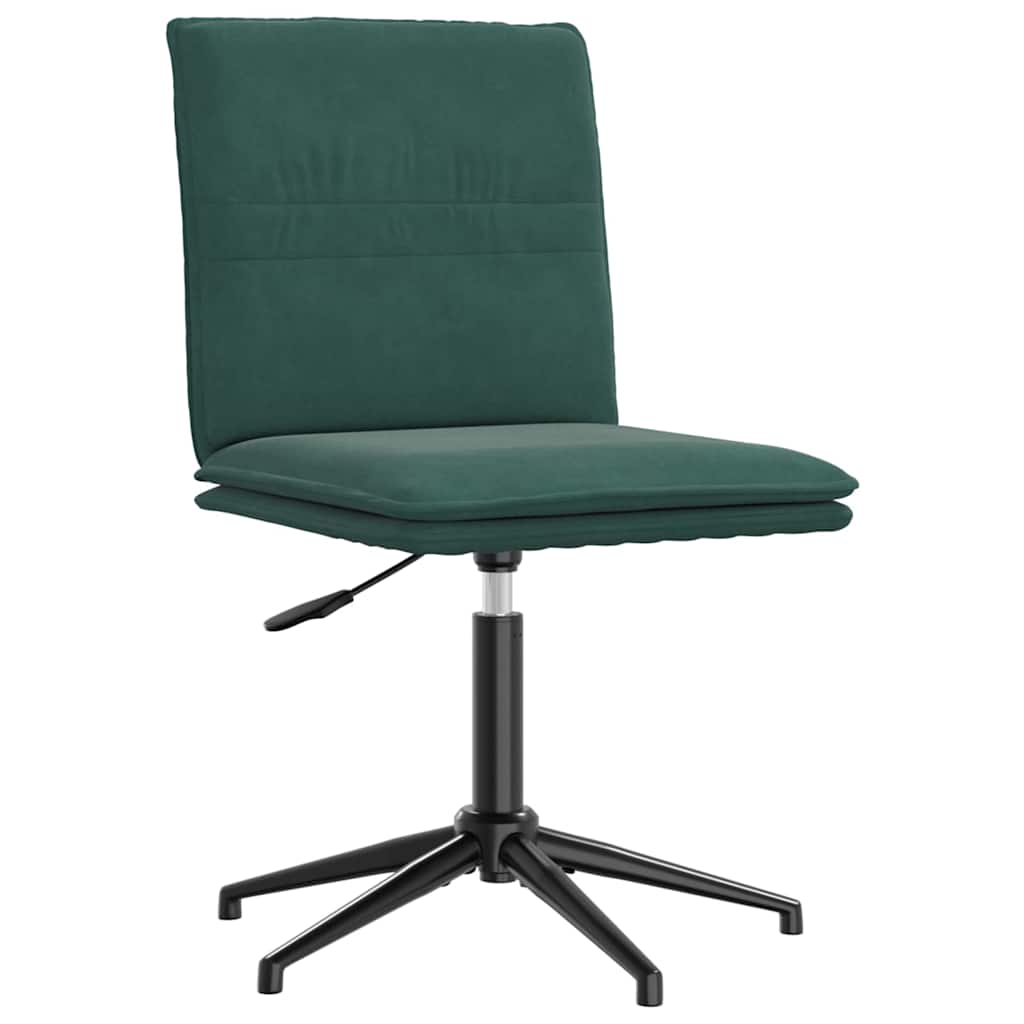 Set De 2 Chaises De Salle à Manger Vert Foncé Effet Velours - Pieds Métal Noir - Hauteur Réglable - Neuf Garantie 2 Ans