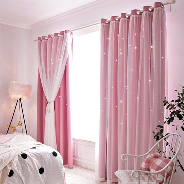 Tende Trasparenti Rosa Cipria WPM | 2 Pannelli 152,4x213,4 Cm | Voile Morbido Con Tasca Per Asta | Per Soggiorno, Camera Da Letto