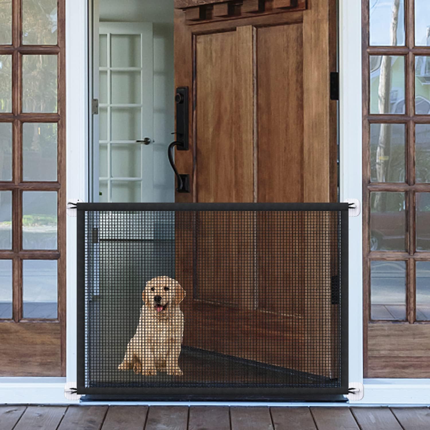 Cancello retrattile per bambini, 86 x 140 cm, rotolo di sicurezza per scale per neonati e animali domestici, cancelli a barriera estensibile (bianco
