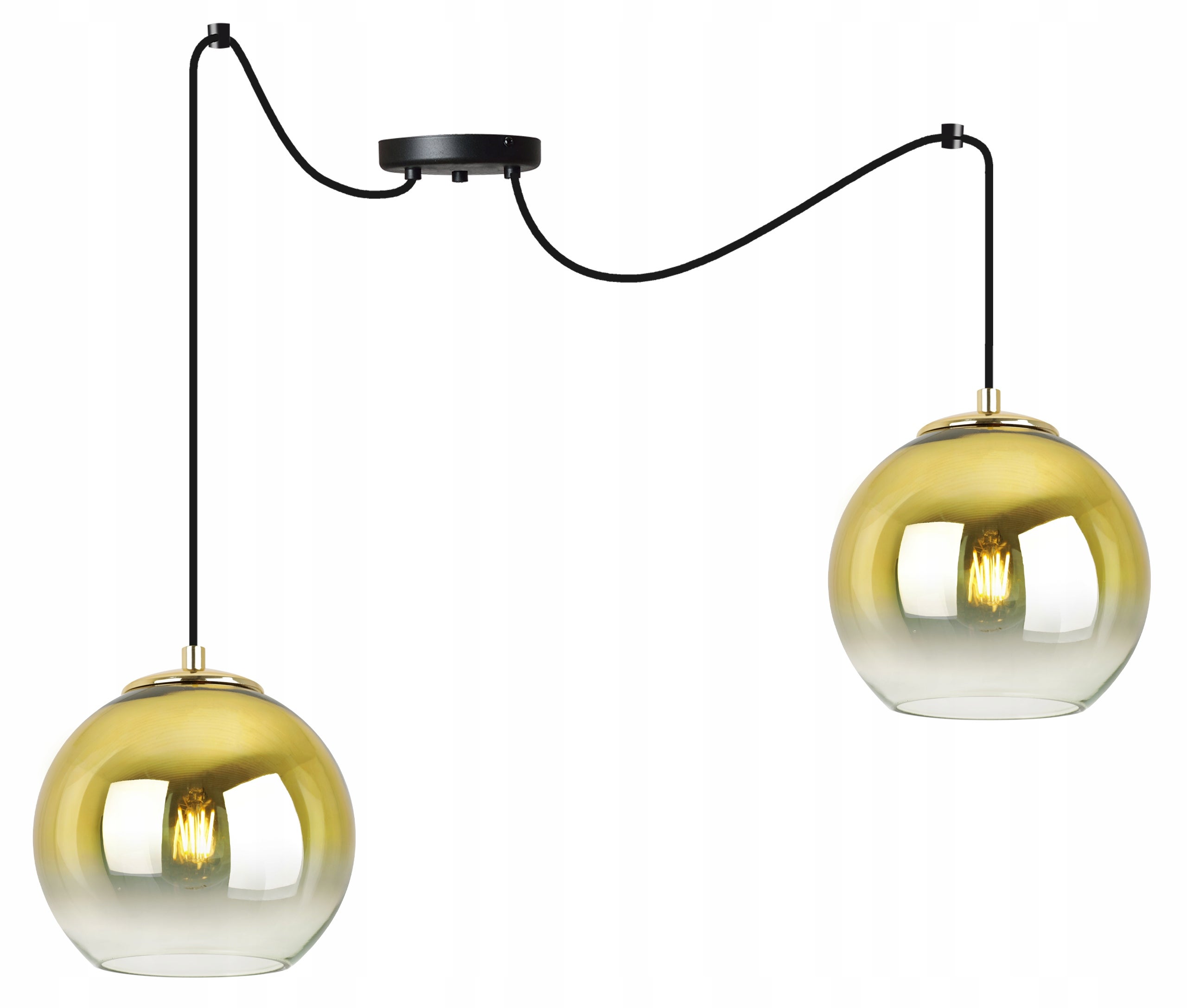 Lampa sufitowa wisząca Spider Beren Gold modern 2xE27 15cm abażur kula złota Light Home LH