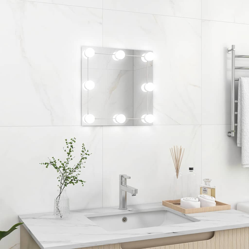 Vidaxl Espejo De Pared Con Luces Led Cuadrado De Cristal , Leroy Merlin