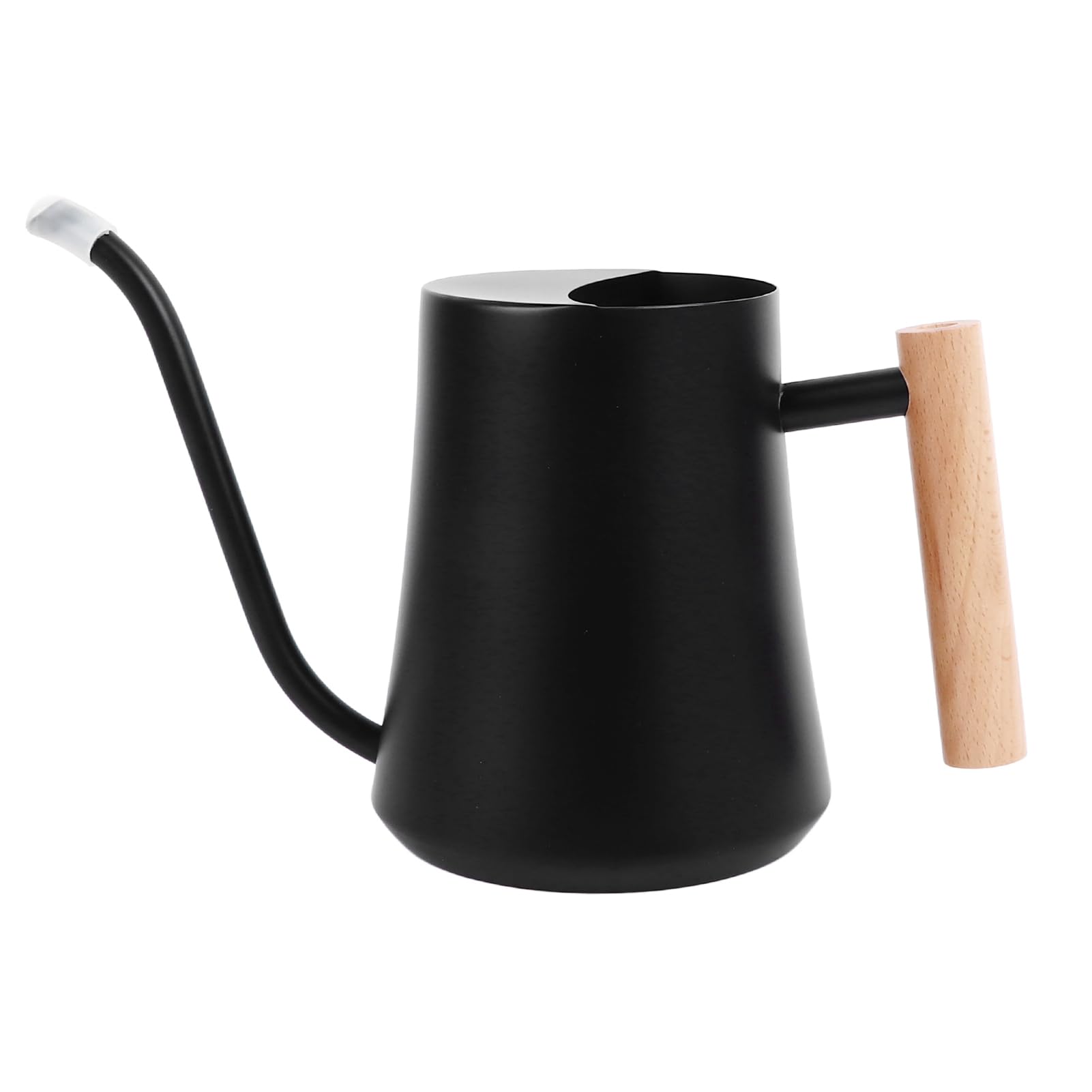 Annaffiatoio In Acciaio Inox Da 1 Litro: Con Beccuccio Lungo E Manico In Legno, Ideale Per Piante Da Interno E Fiori (nero, A Prova Di Perdite) - 2