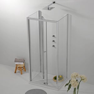 Paroi De Douche Ariete 3 Côtés – 80x80x80 Cm – Ouverture Centrale, Modèle HDC00118