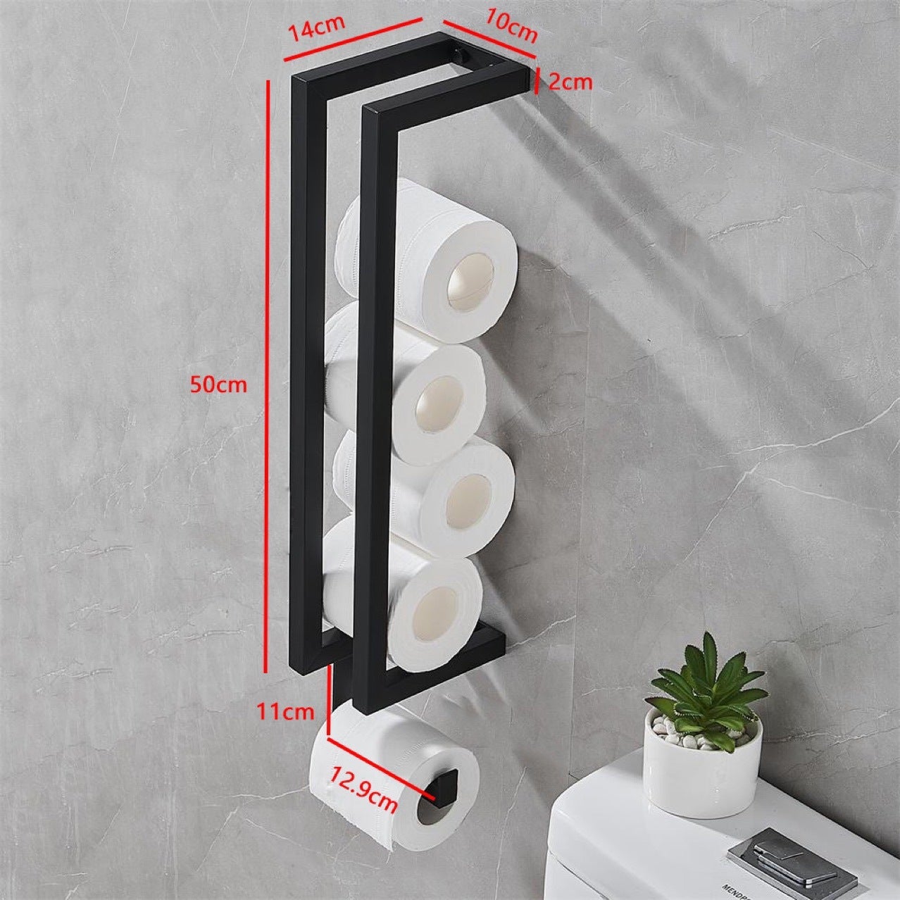 Support de rangement mural en acier inoxydable pour salle de bain, porte-papier toilette multifonctionnel, porte-serviettes en papier ménager - 3