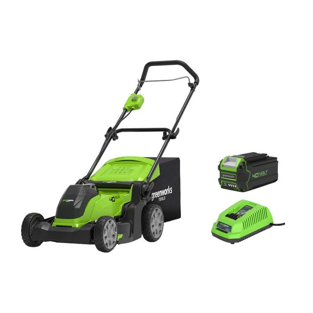 Tondeuse à gazon poussée 41cm 40V GREENWORKS - Batterie 4.0 Ah - Chargeur - G40LM41K4