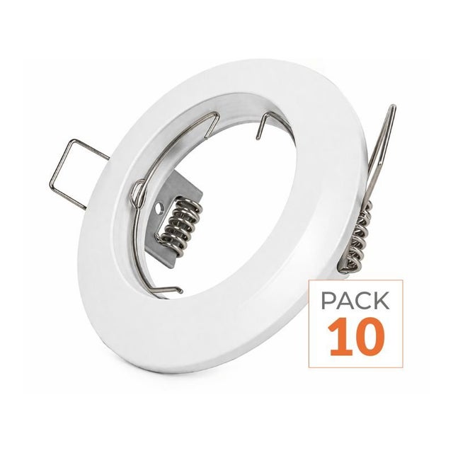 Support Spot GU10 LED Orientable BLANC - Lot de 10 - SILAMP