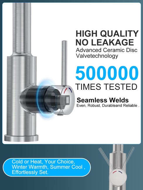 Testa Rubinetto Cucina SREWOHS PRO - Ugello Estraibile 4 Funzioni, Nero Opaco, Facile Installazione - Foto 8