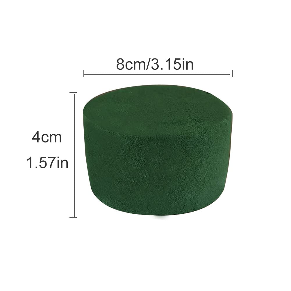 Lot de 12 Mousse Florale Ronds, Fleurs artificielles et Mousse pour compositions Florales, pour Arrangement Floraux, pour Artisanat Mariage(Vert) - 2