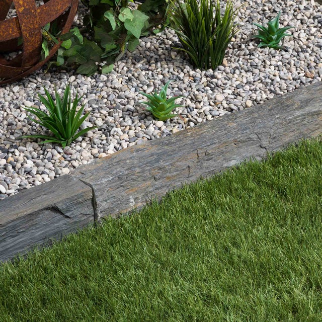 Bordure de jardin Schiste Gris qualité supérieure H.6-10 x L.100 cm (à l'unité) - RO'MA Nature