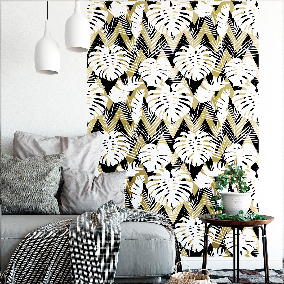 Vinilo papel tapiz tropical brazil - adhesivo de pared - revestimiento sticker mural decorativo - 60x60cm